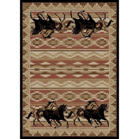 Sleep Ez 2 ft. 3 in. x 7 ft. 7 in. Lodge King Untamed Area Rug, Black SL1825591